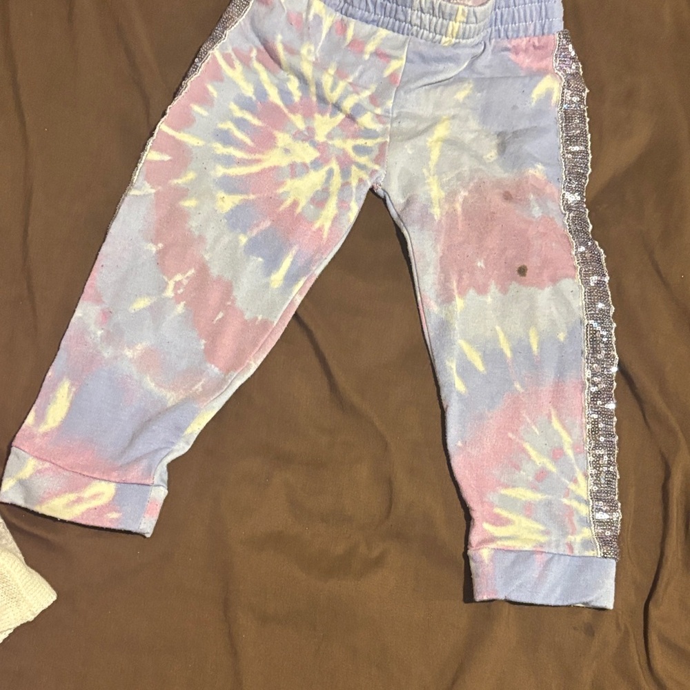 Vibrant Tie-Dye Kids Joggers with Sequin Detail